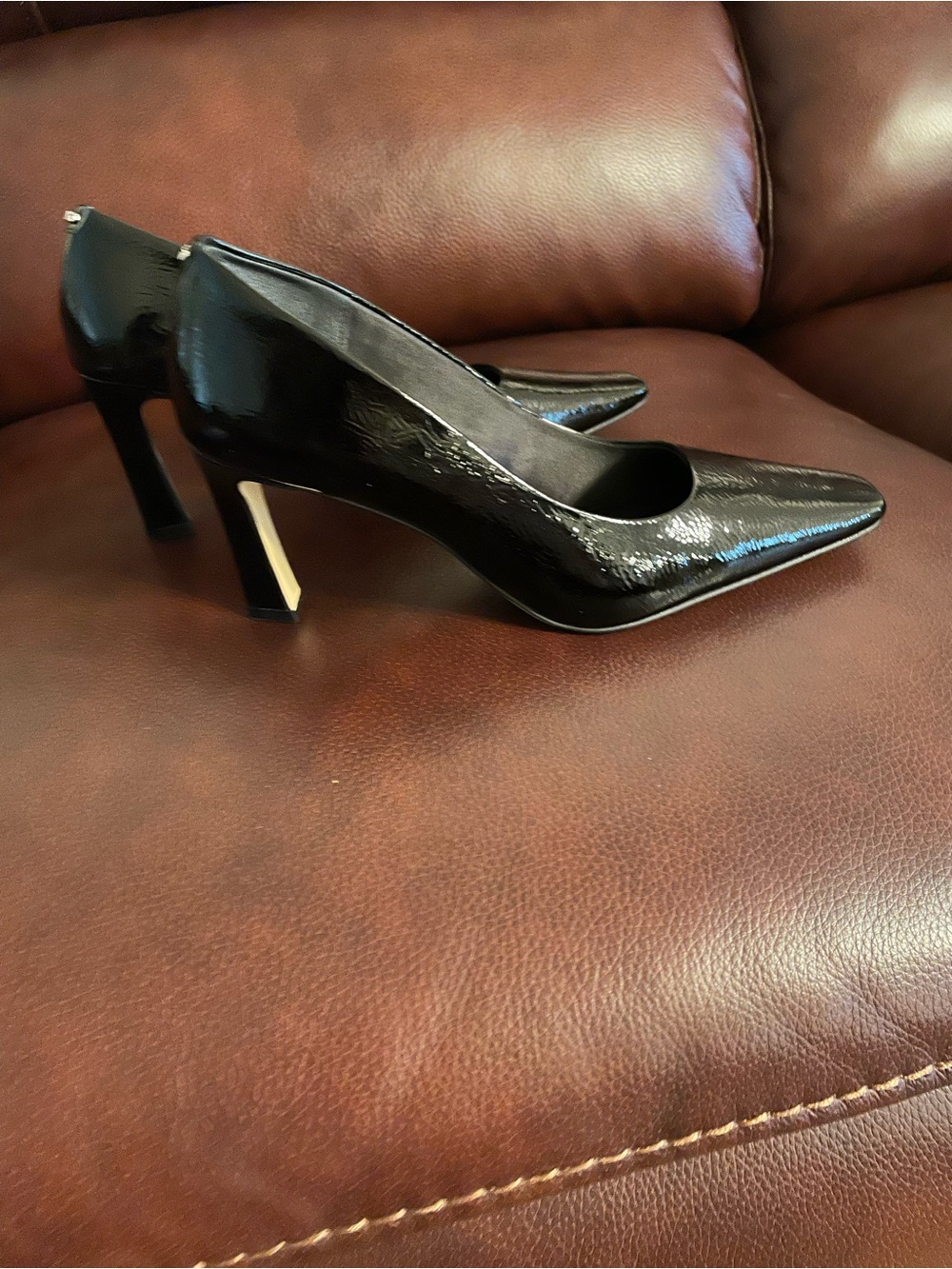 Michael Kors Black Patent Square-Toe Pumps